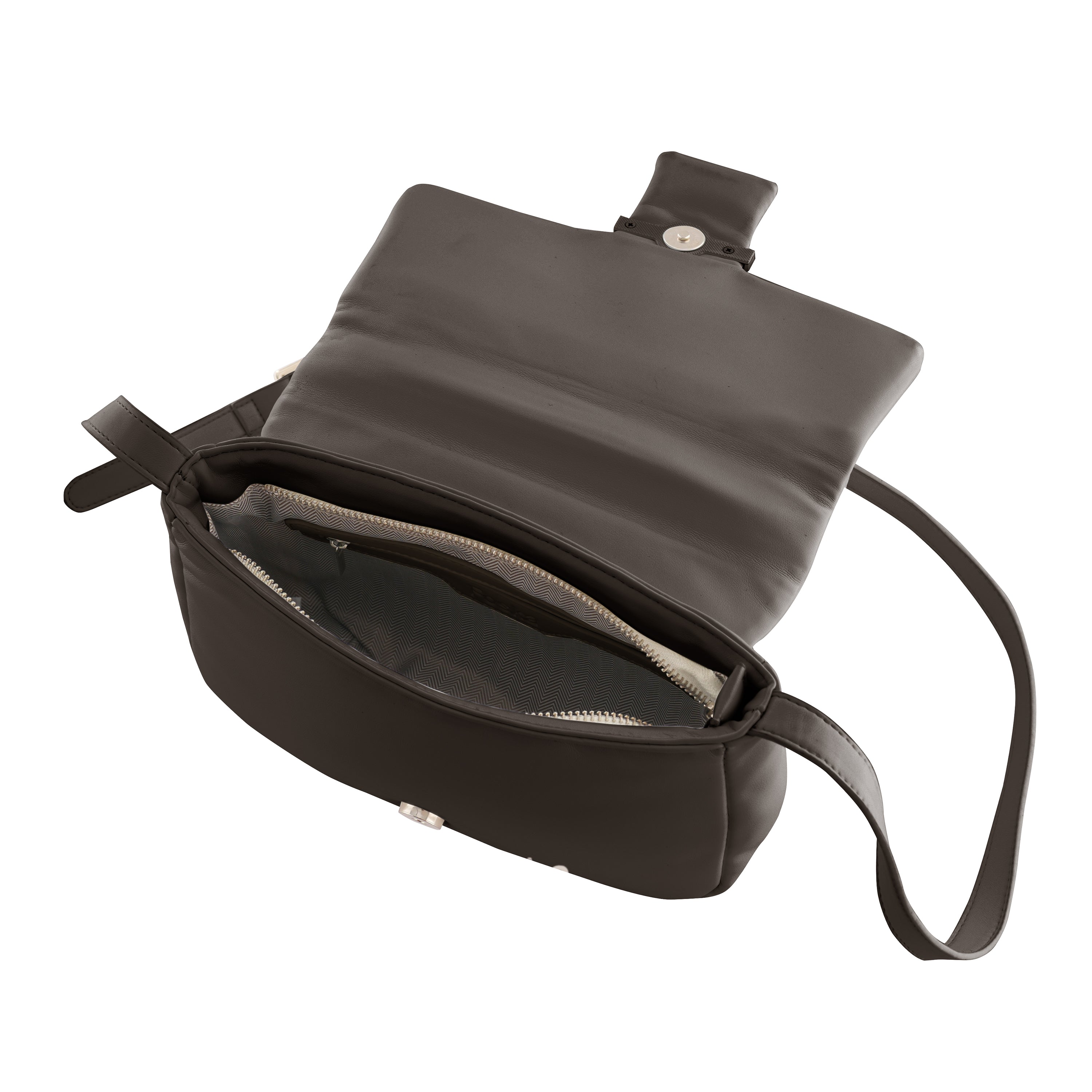 Foska Women's Small Cross-Body Bag - Smooth PU Leather  - 24x19 cm