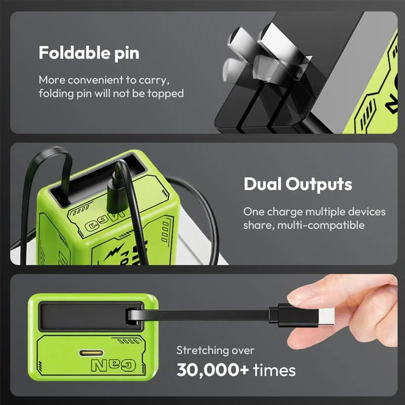 120w Retractable Type-C Cable Charger