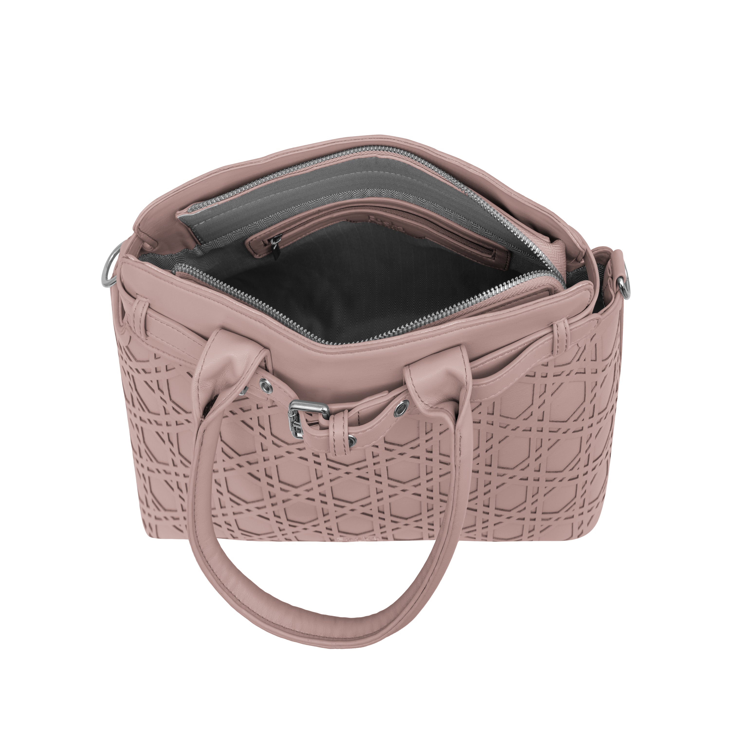 Foska Women's Versatile Fashion Tote Bag – Shoulder Handbag -Metal Chain Detail Black - Pink - Khaki - 33x27 cm