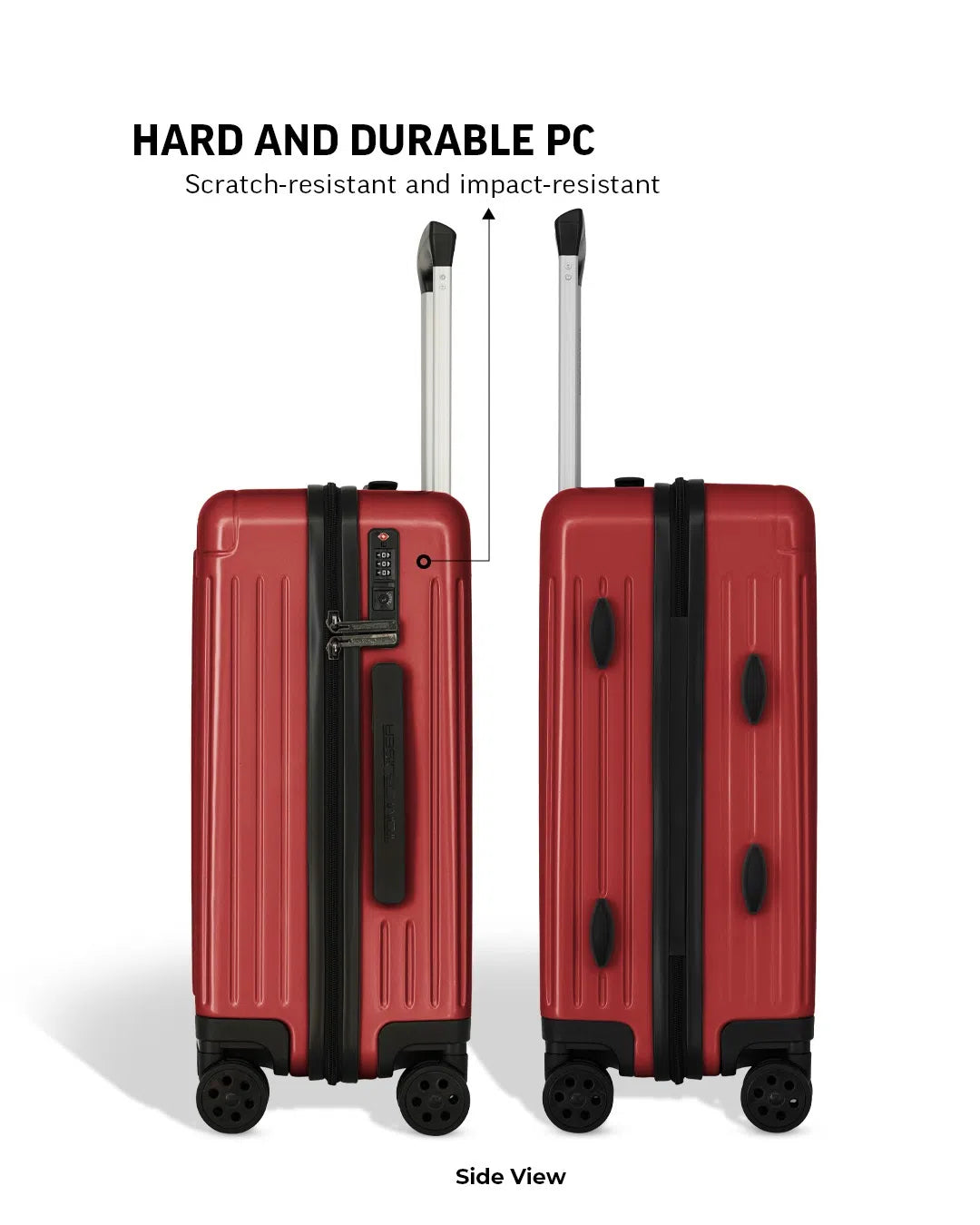 TOMCRUISER JET SETTER HARD TROLLEY 20 inch RED (TC-HT-115)