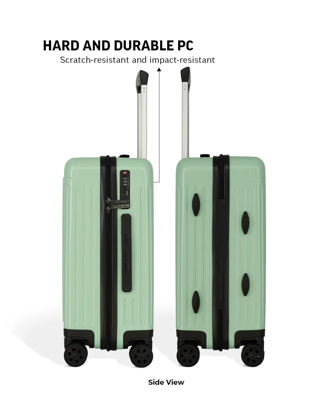 TOMCRUISER JET SETTER HARD TROLLEY 20 INCH GREEN (TC-HT-114)