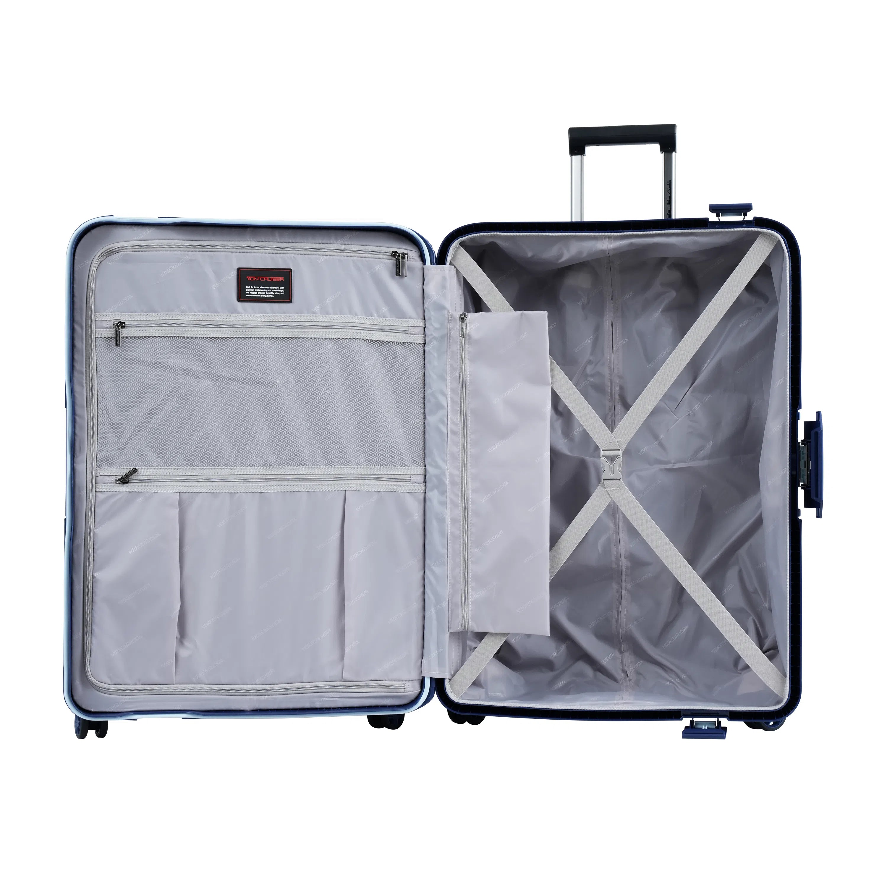 TOM CRUISER INTELLICASE PP HARD TROLLEY ALL WHITE, DARK GRAY, BLUE (3 PCS)