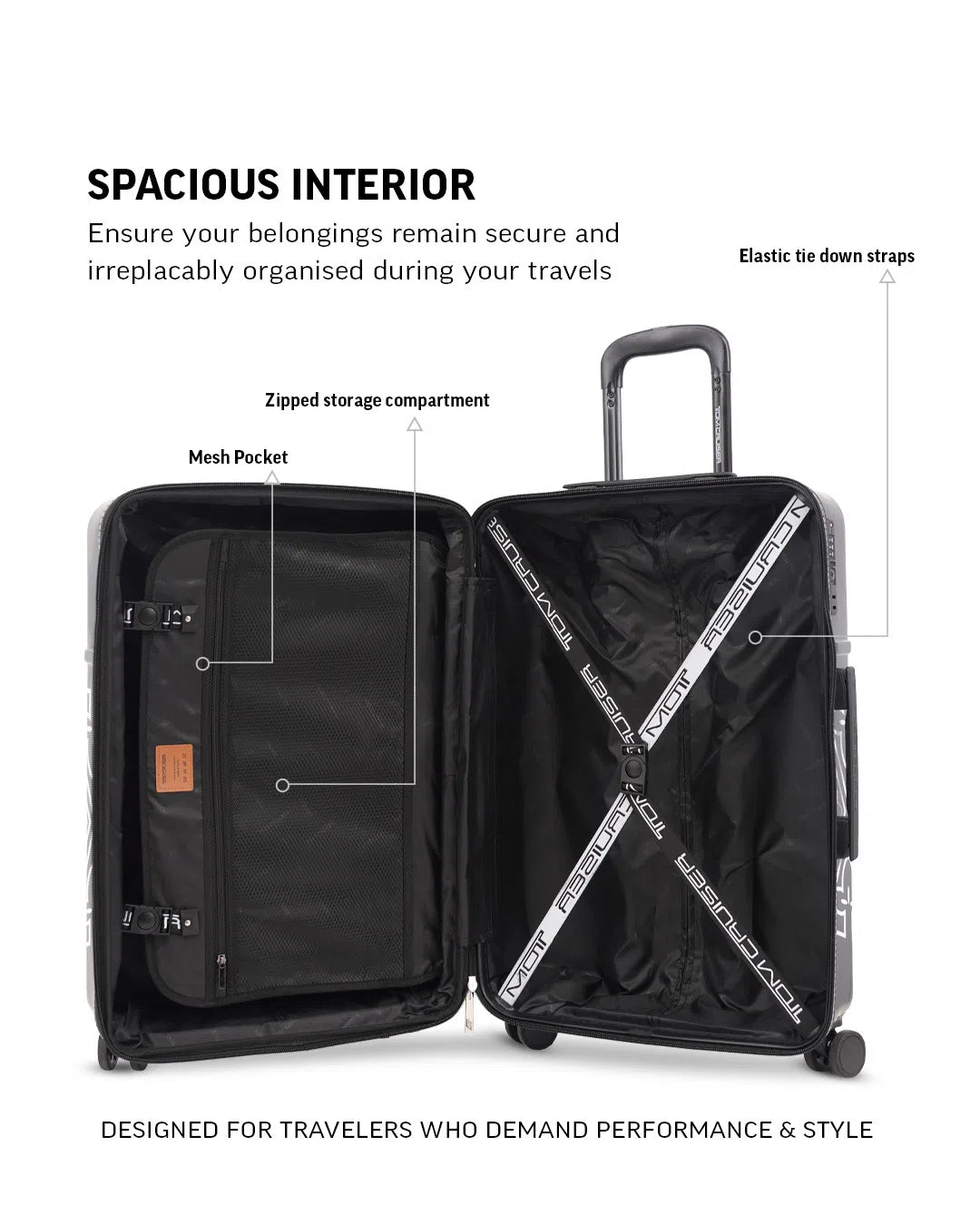 TOMCRUISER VISION HARD TROLLEY BLACK (20",24",28")