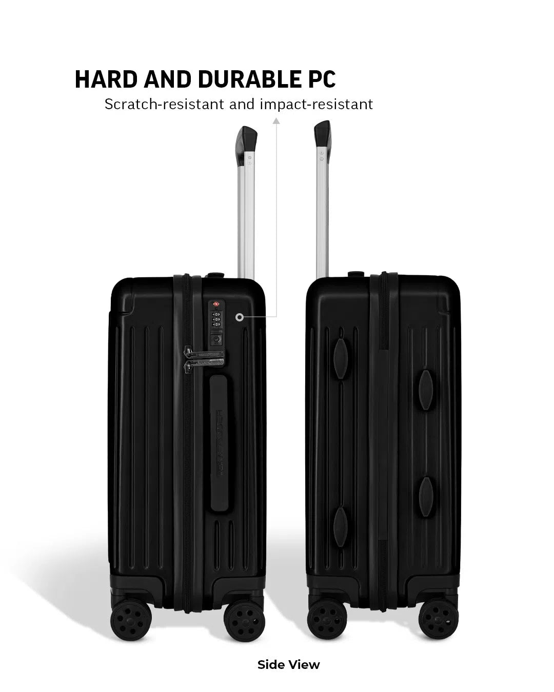 TOMCRUISER JET SETTER HARD TROLLEY 20 inch BLACK (TC-HT-116)