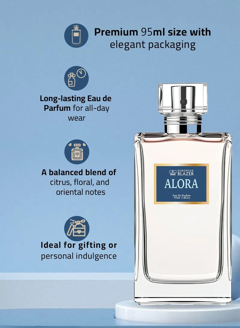 Eau de Parfum for Women – Alora Collection, 95ml | Long Lasting Floral Amber Perfume
