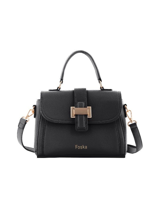 Foska Elegant Women's Crossbody & Shoulder Bag - Brown - Black - Chic Top Handle Handbag