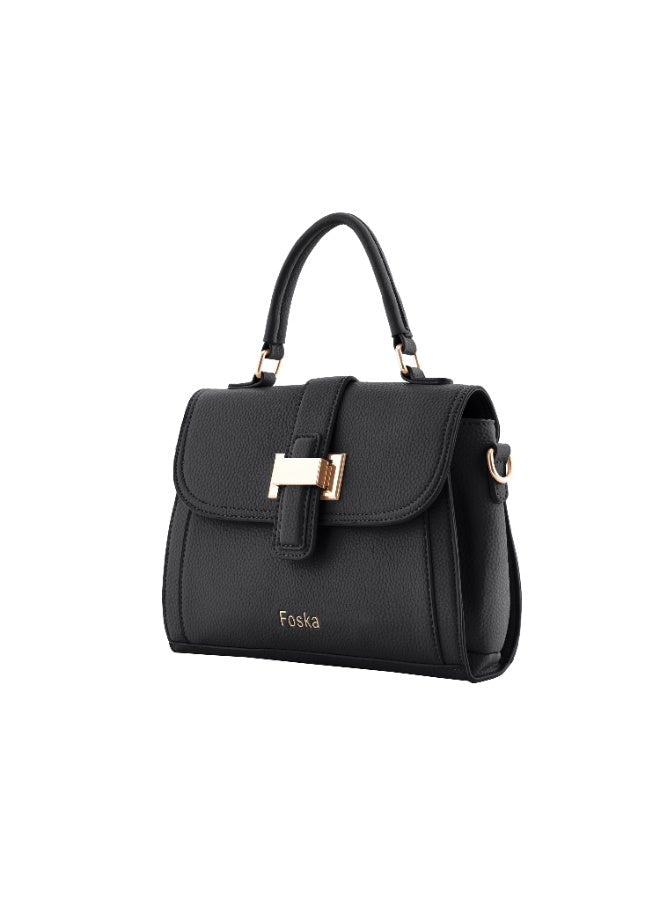 Foska Elegant Women's Crossbody & Shoulder Bag - Brown - Black - Chic Top Handle Handbag