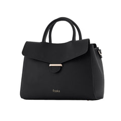 Foska Women's Classic Crossbody & Shoulder Bag - Black - Dark Blue Top Handle Handbag, Premium PU Leather