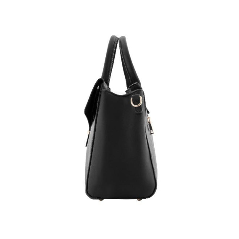 Foska Women's Classic Crossbody & Shoulder Bag - Black - Dark Blue Top Handle Handbag, Premium PU Leather