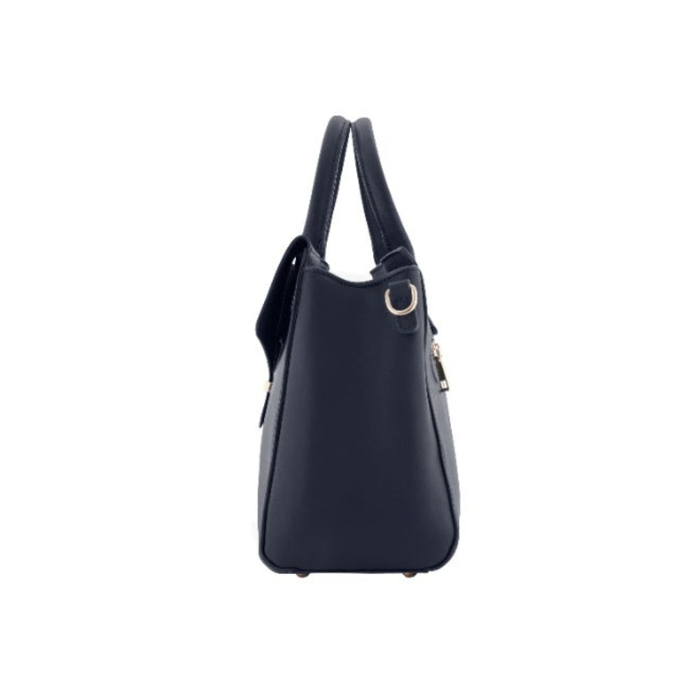 Foska Women's Classic Crossbody & Shoulder Bag - Black - Dark Blue Top Handle Handbag, Premium PU Leather