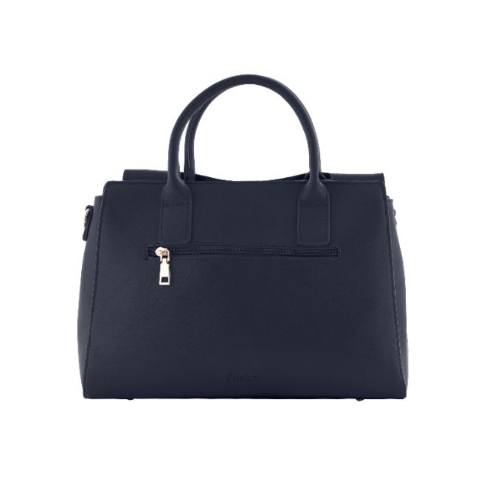 Foska Women's Classic Crossbody & Shoulder Bag - Black - Dark Blue Top Handle Handbag, Premium PU Leather