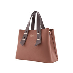 Foska Women's Elegant Tote & Shoulder Bag - Premium PU Leather - Brown - Black