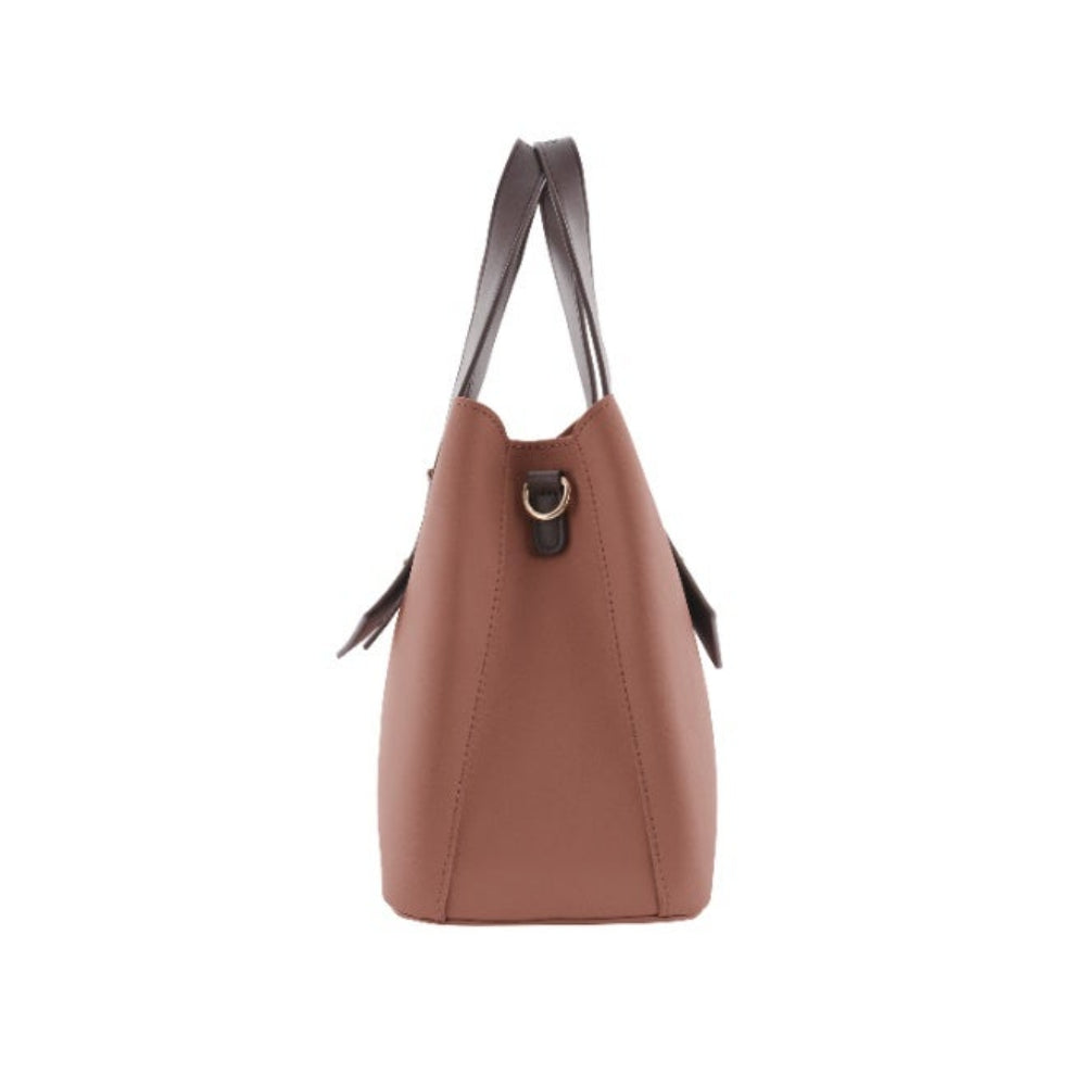 Foska Women's Elegant Tote & Shoulder Bag - Premium PU Leather - Brown - Black