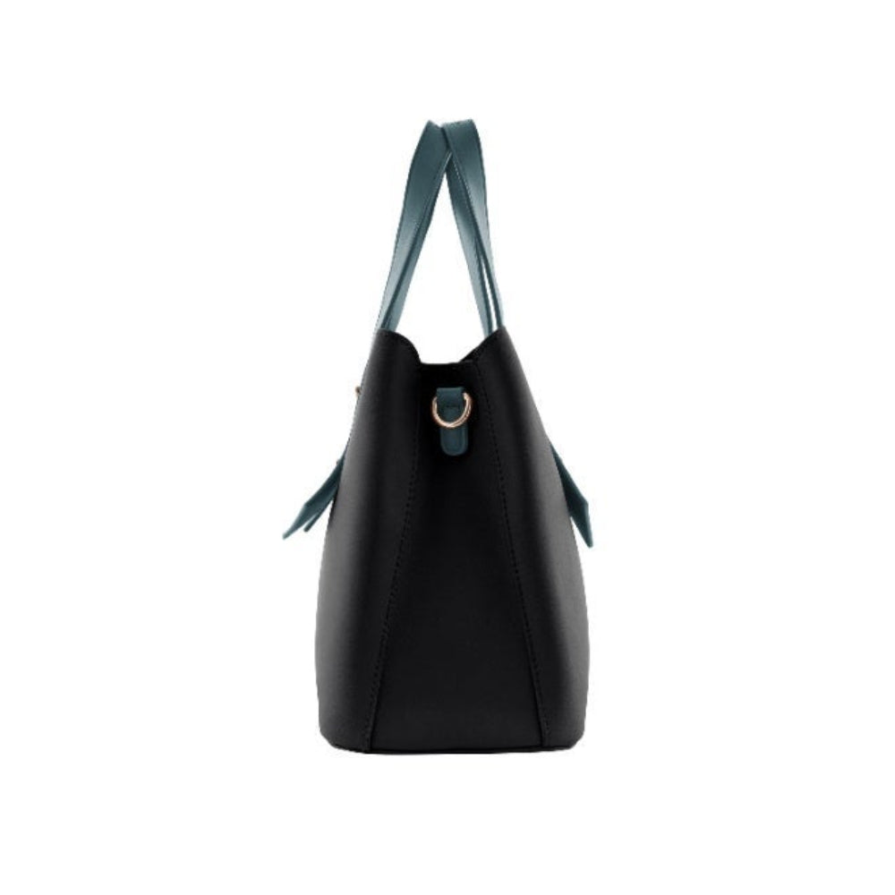 Foska Women's Elegant Tote & Shoulder Bag - Premium PU Leather - Brown - Black