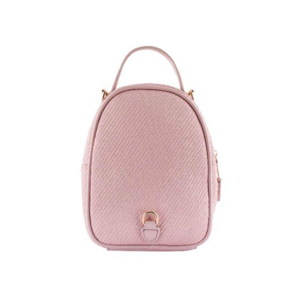 Foska Women's Mini Backpack & Crossbody Bag - Canvas Fabric - Beige - 16x21 cm