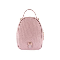 Foska Women's Mini Backpack & Crossbody Bag - Canvas Fabric - Beige - 16x21 cm