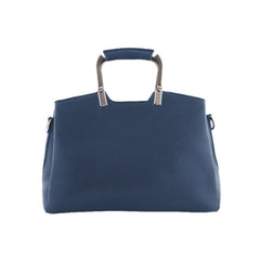 Foska Women's Handbag & Shoulder Bag - Geometric Design, Metal Handle - Blue - Black - Beige - 30x21.5 cm