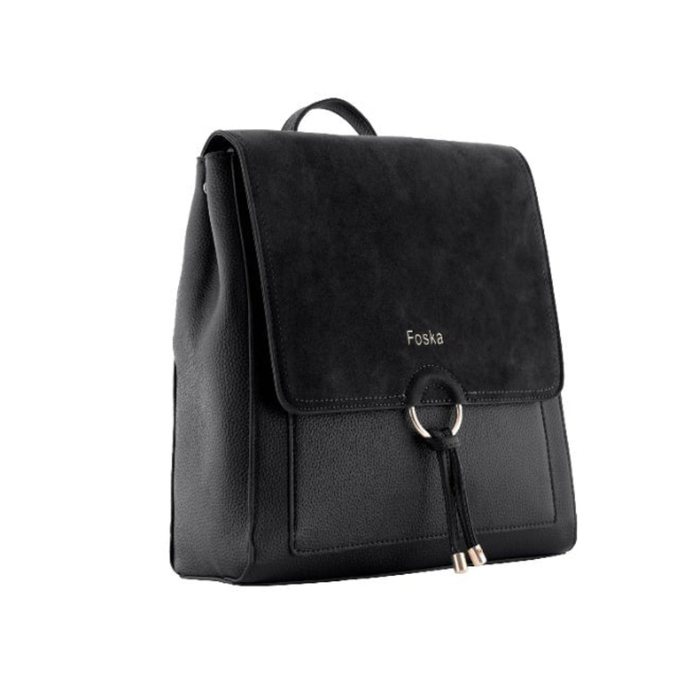 Foska Women's Convertible 2-in-1 Bag: Tote & Backpack - Smooth PU Leather - 29.5x32 cm