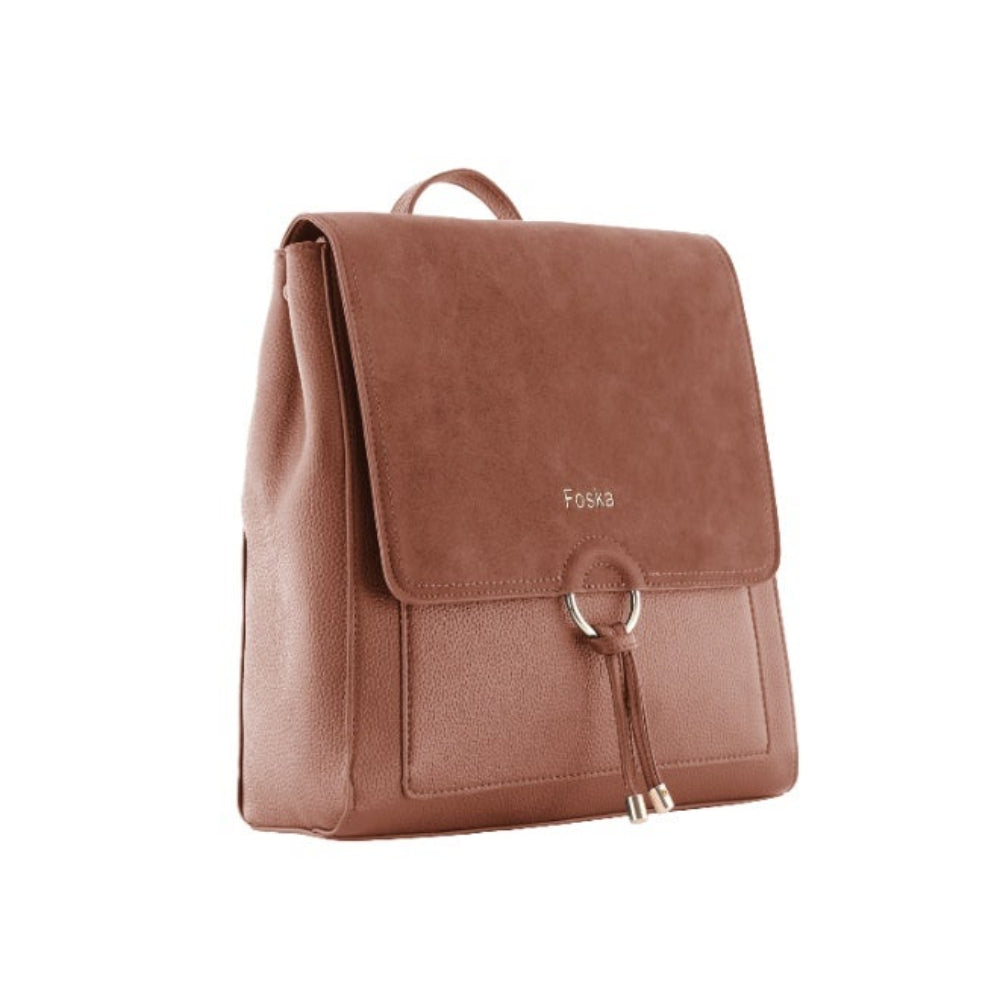 Foska Women's Convertible 2-in-1 Bag: Tote & Backpack - Smooth PU Leather - 29.5x32 cm