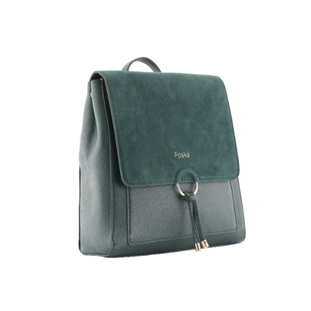 Foska Women's Convertible 2-in-1 Bag: Tote & Backpack - Smooth PU Leather - 29.5x32 cm