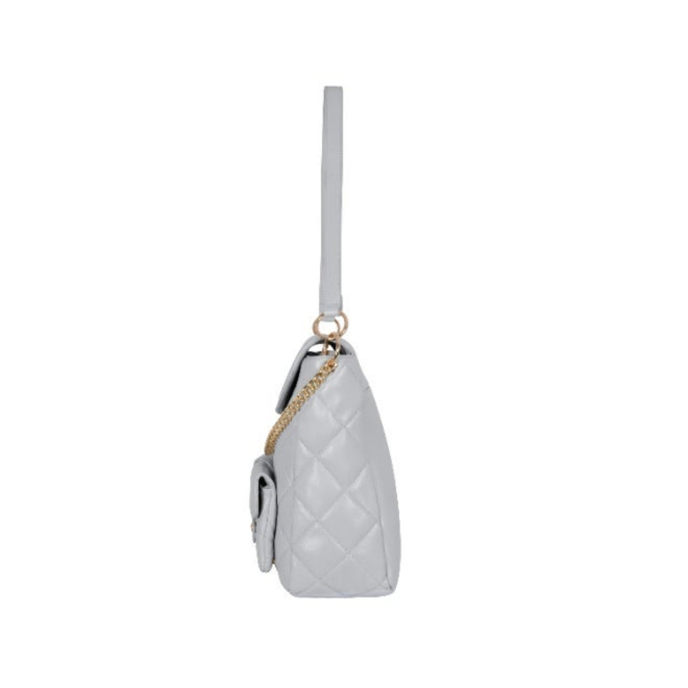 Foska Women's Large Tote & Shoulder Bag - Smooth PU Leather - Black - Grey - 33x30 cm