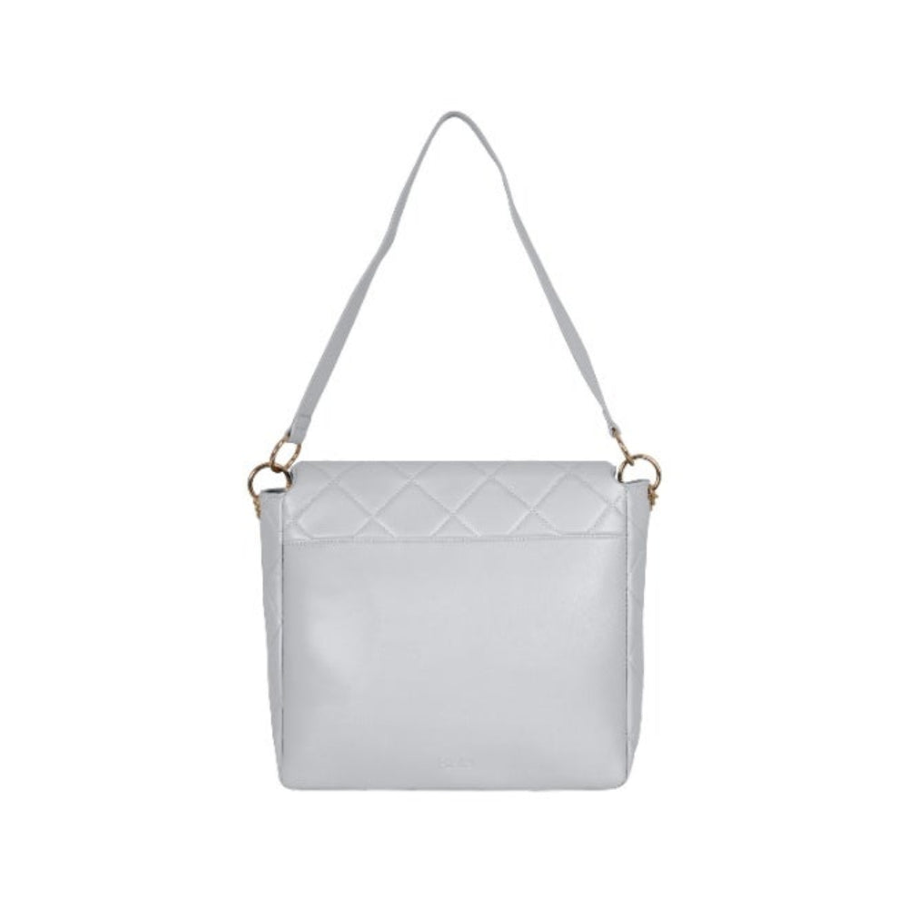 Foska Women's Large Tote & Shoulder Bag - Smooth PU Leather - Black - Grey - 33x30 cm