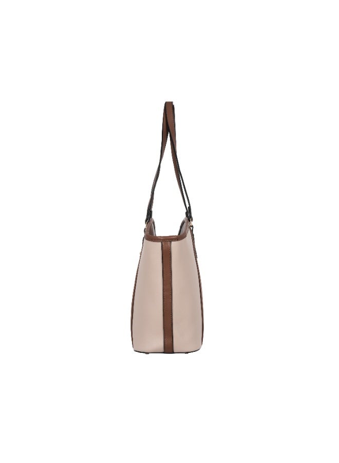 Foska Women's Wide Tote & Shoulder Bag - Two-Tone Design - 47x28 cm