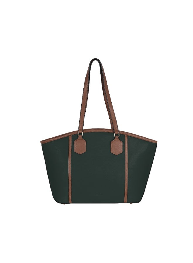 Foska Women's Wide Tote & Shoulder Bag - Two-Tone Design - 47x28 cm