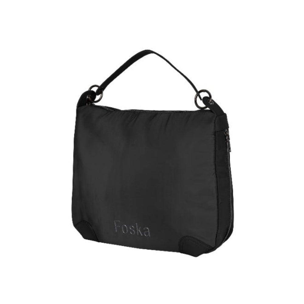 Foska Women's Wide Tote & Shoulder Bag - Fabric & PU Leather - 39x30 cm