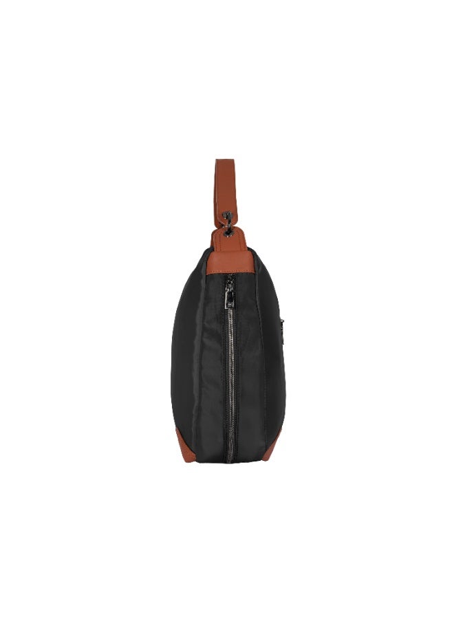 Foska Women's Wide Tote & Shoulder Bag - Fabric & PU Leather - 39x30 cm
