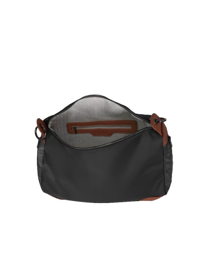 Foska Women's Wide Tote & Shoulder Bag - Fabric & PU Leather - 39x30 cm