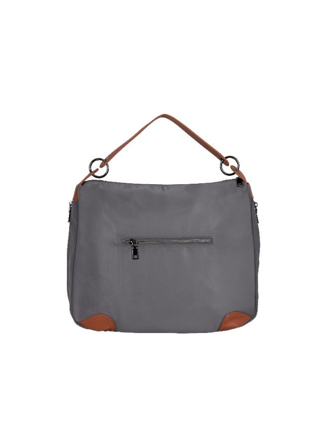Foska Women's Wide Tote & Shoulder Bag - Fabric & PU Leather - 39x30 cm