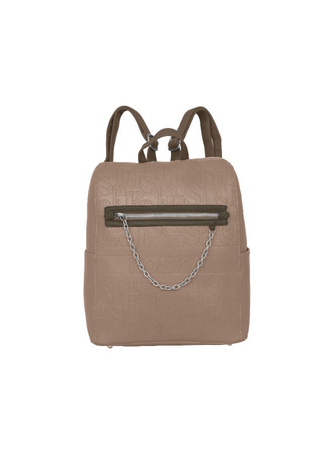 Foska Women's Large Backpack - Smooth PU Leather - University/Laptop Bag - 30.5x36.5 cm
