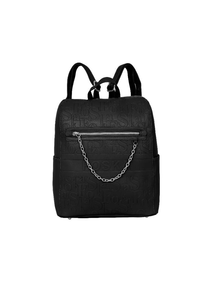 Foska Women's Large Backpack - Smooth PU Leather - University/Laptop Bag - 30.5x36.5 cm