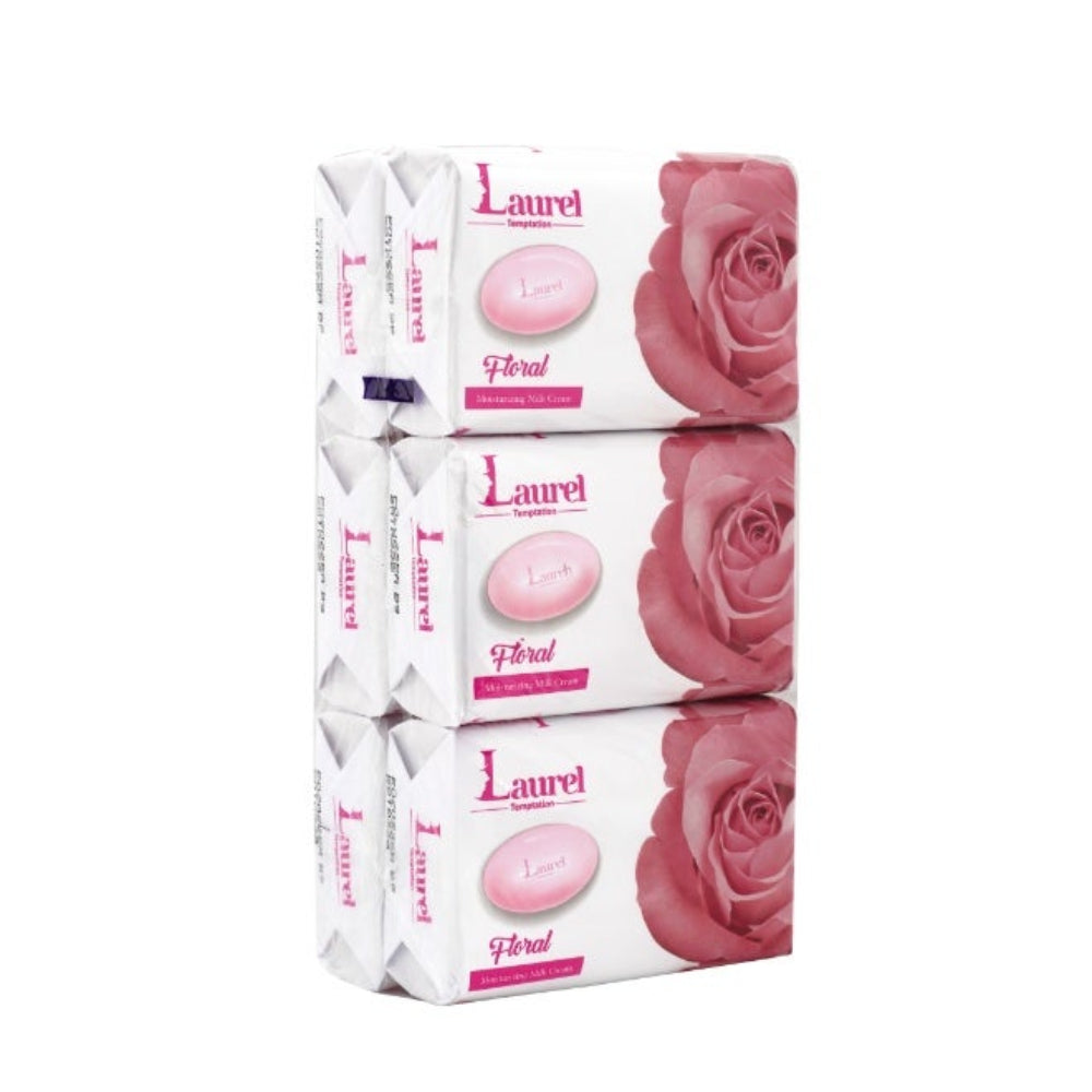 Laurel Temptation Beauty Body Floral Soap 6 x 120g – Gentle Cleansing, Nourishing & Moisturizing Bath Soap Bar with Elegant Floral & Musky Fragrance