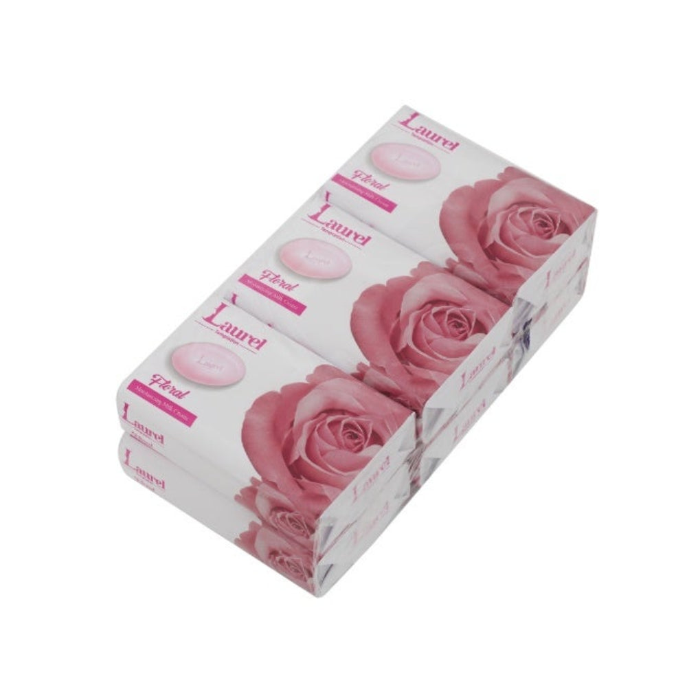 Laurel Temptation Beauty Body Floral Soap 6 x 120g – Gentle Cleansing, Nourishing & Moisturizing Bath Soap Bar with Elegant Floral & Musky Fragrance