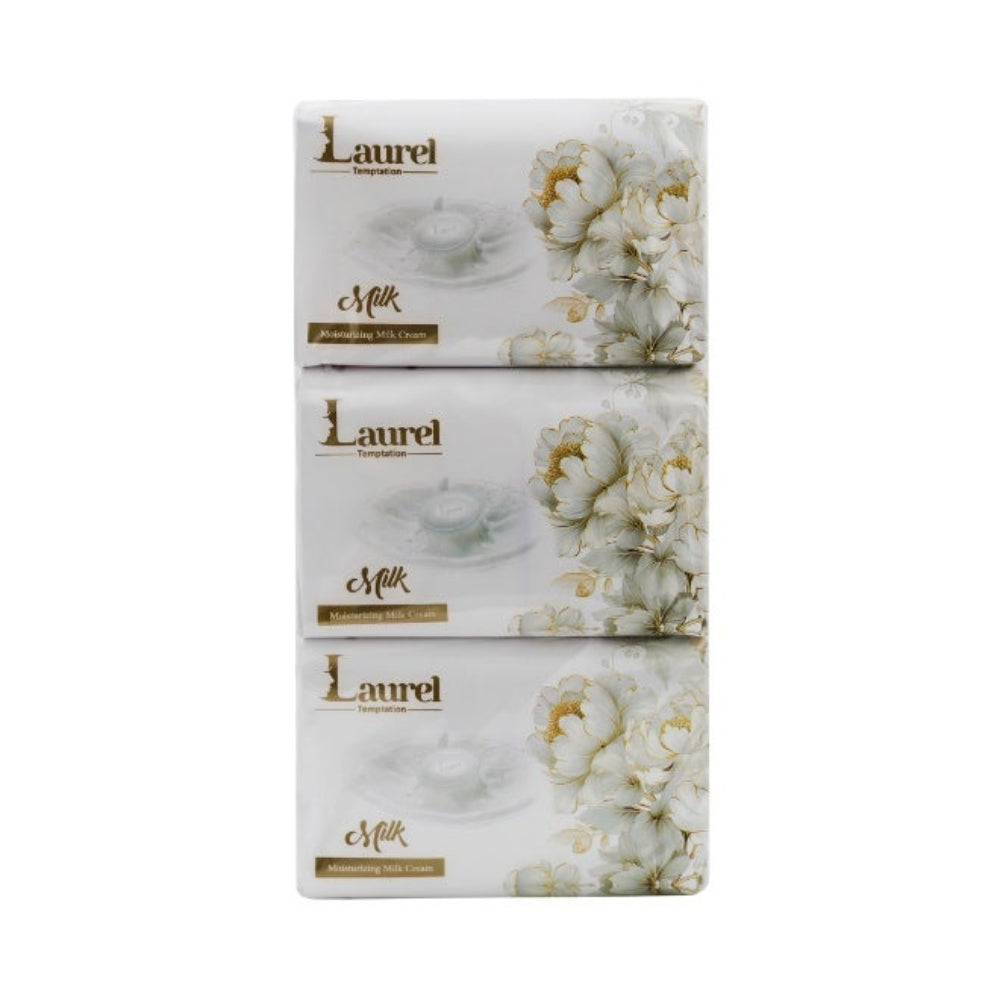 Laurel Temptation Beauty Body Milk Soap 6 x 120g – Nourishing & Moisturizing Bath Soap Bar with Fruity Floral Fragrance – Gentle Cleansing for Soft & Smooth Skin