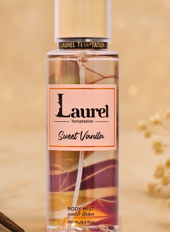 Laurel Body Splash – Sweet Vanilla (250ml) | Creamy Vanilla & Soft Woods Refreshing Mist for Women