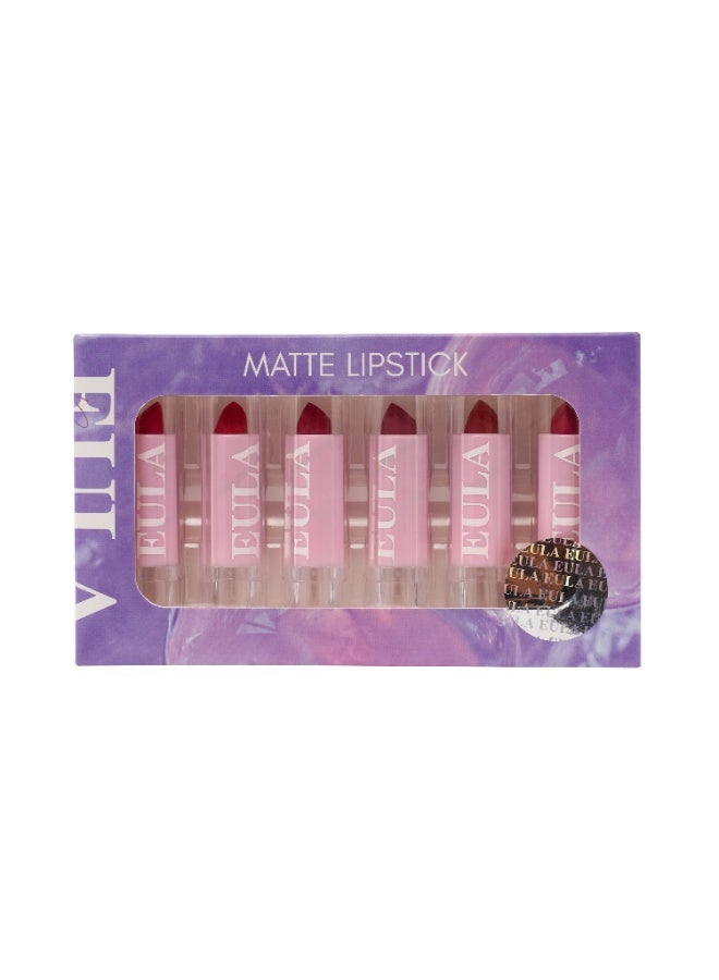 Beauty Matte Lipstick Set – 6 Highly Pigmented, Long-Lasting Shades | Non-Drying Formula | Nude & Bold Lipsticks Gift Set for Women