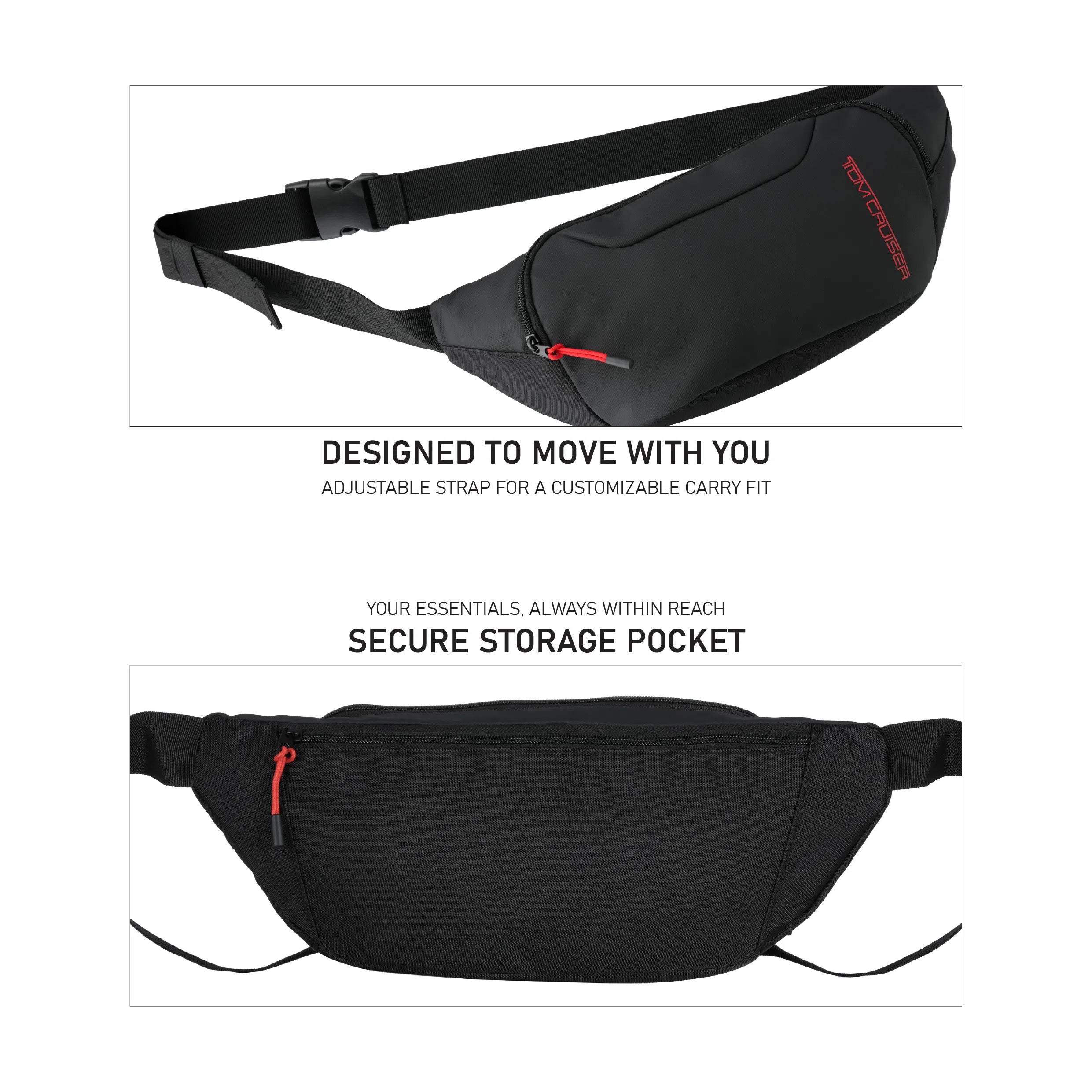 TOM CRUISER GRAND TOUR - SOFT EDITION WAIST BAG BLACK, LIGHT GREY, NAVY