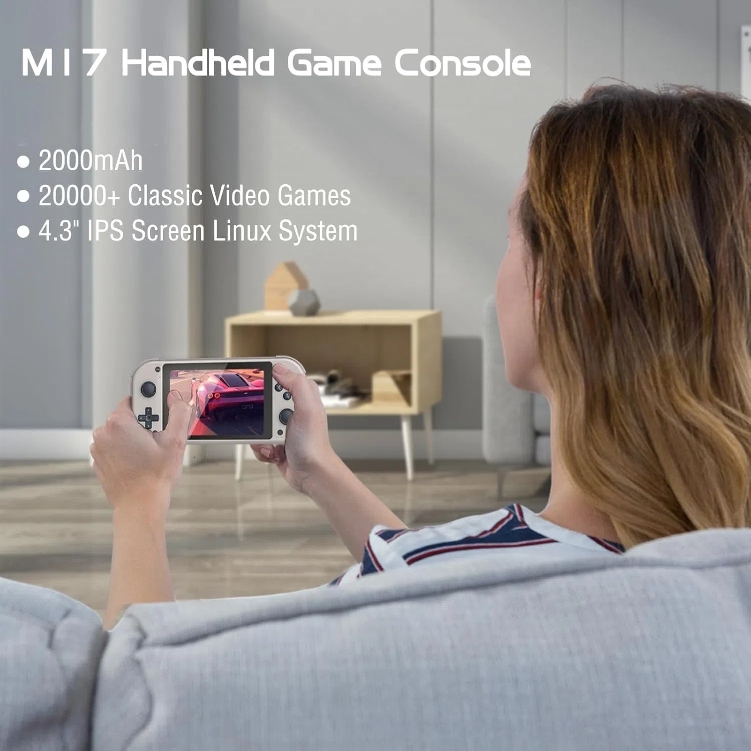 Anaqa M17 Retro Handheld Game Console with 20,000+ Classic Games, 4.3” LCD & 128GB Storage