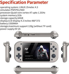 Anaqa M17 Retro Handheld Game Console with 20,000+ Classic Games, 4.3” LCD & 128GB Storage