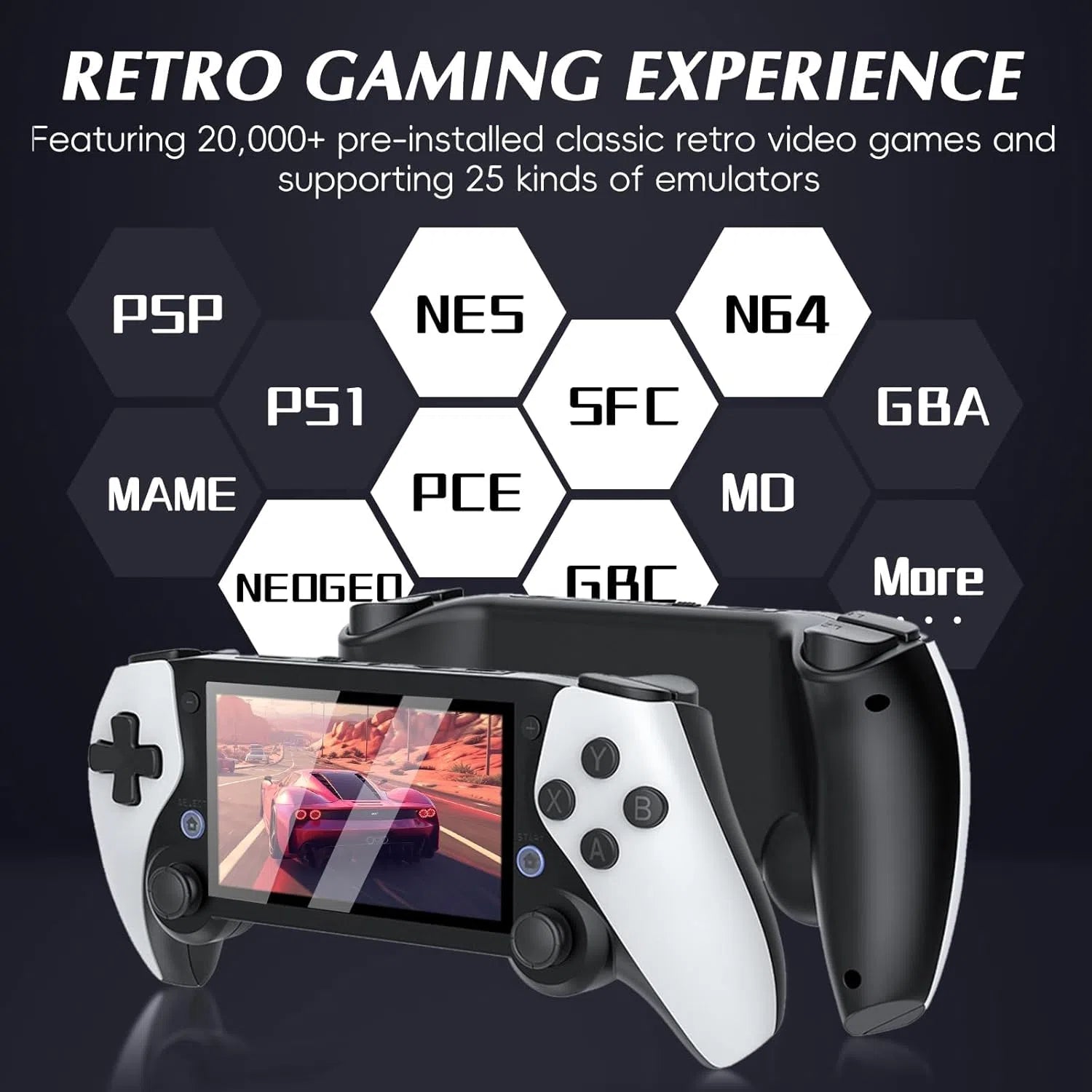 Anaqa M25 Retro Handheld Game Console – 20,000+ Classic Games, 4.3″ IPS Display