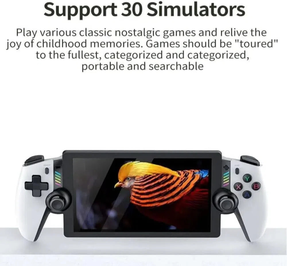 M28 Retro Handheld Game Console 7.1” IPS HD Screen, 20,000+ Built-in Games, Linux Gaming System, Dual Analog Sticks, HDMI 4K TV Output, RGB Lighting, 4000mAh Battery