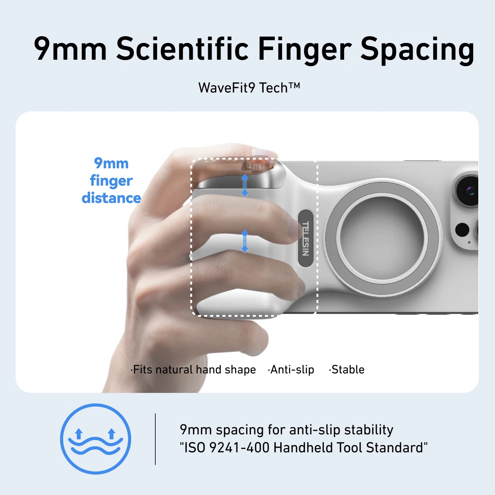 Magnetic 360° LED Phone Photography Grip with MagSafe‑Style Light & Rotating Clamp