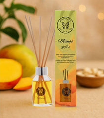 Reed Diffuser – Mango Fragrance - 110ml Glass Bottle with Natural Reeds - Long-Lasting & Tropical Home Scent