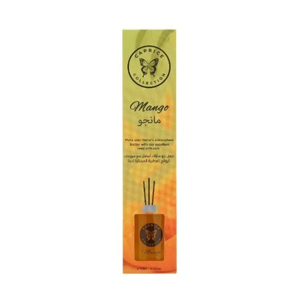 Reed Diffuser – Mango Fragrance - 110ml Glass Bottle with Natural Reeds - Long-Lasting & Tropical Home Scent
