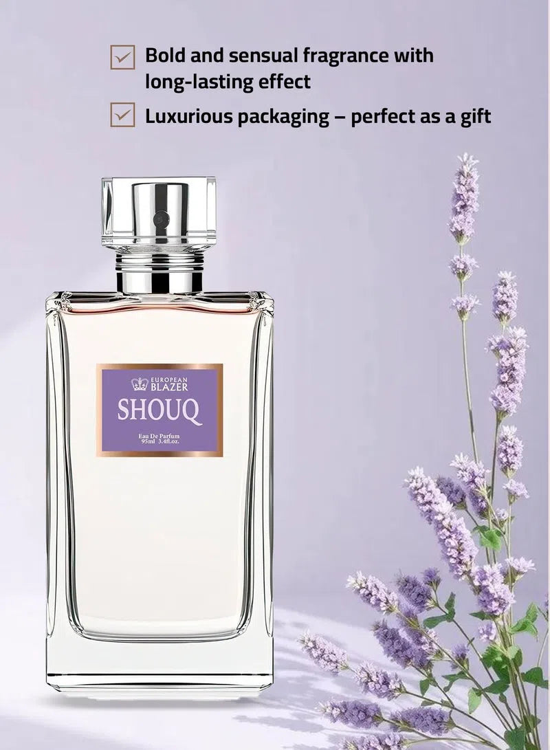 European Blazer SHOUQ Eau de Parfum for Women – 95ml | Oriental Spicy Amber Perfume