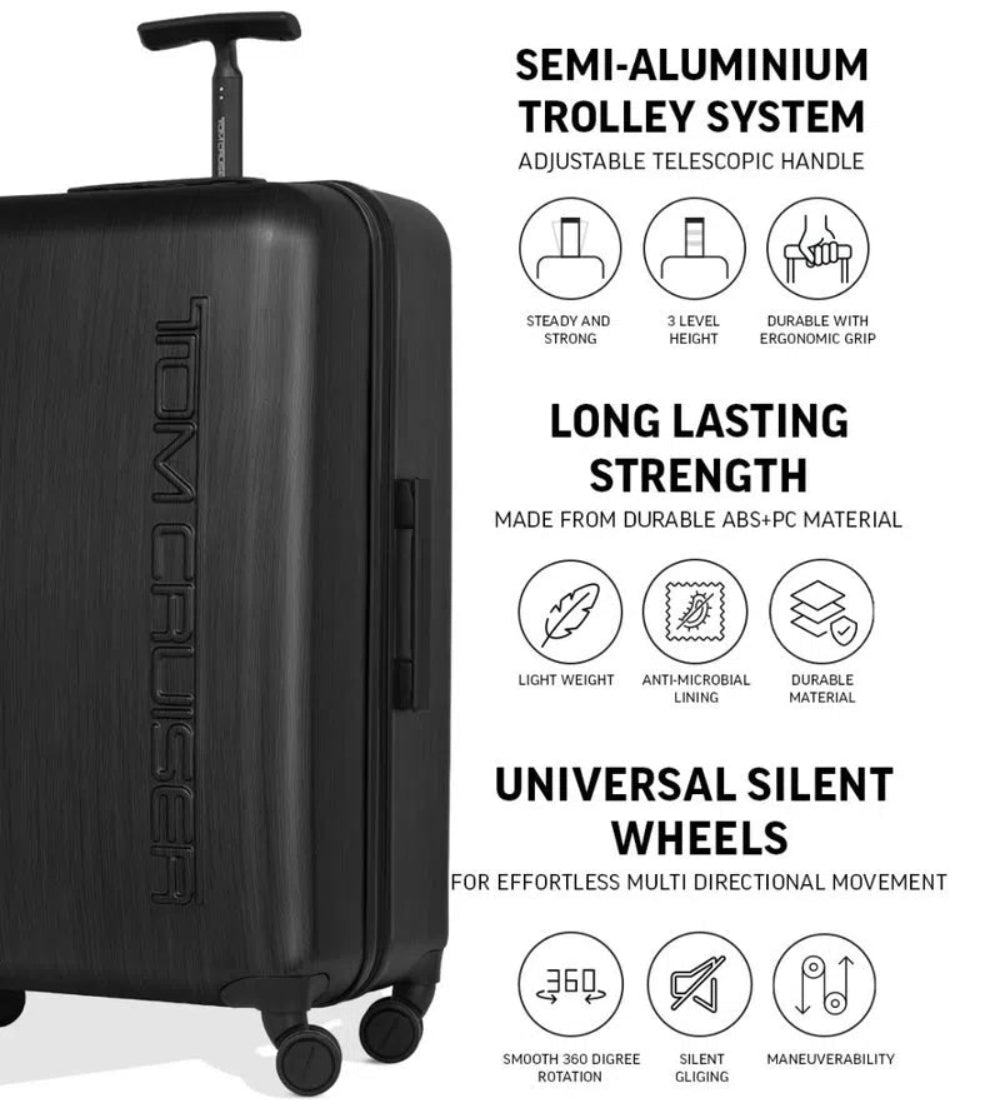 TOMCRUISER SPACE HARD TROLLEY 20,24,28 inch GRAY, BLACK, PURPLE