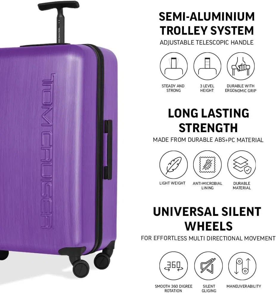 TOMCRUISER SPACE HARD TROLLEY 20,24,28 inch GRAY, BLACK, PURPLE